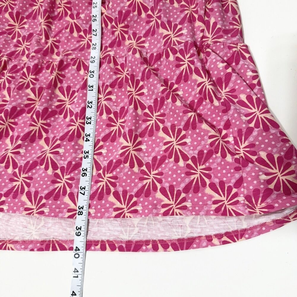 Lane Bryant 22/24 Swing V-Neck Tiered Dress Pink Short Sleeve Cotton Casual - Picture 12 of 12